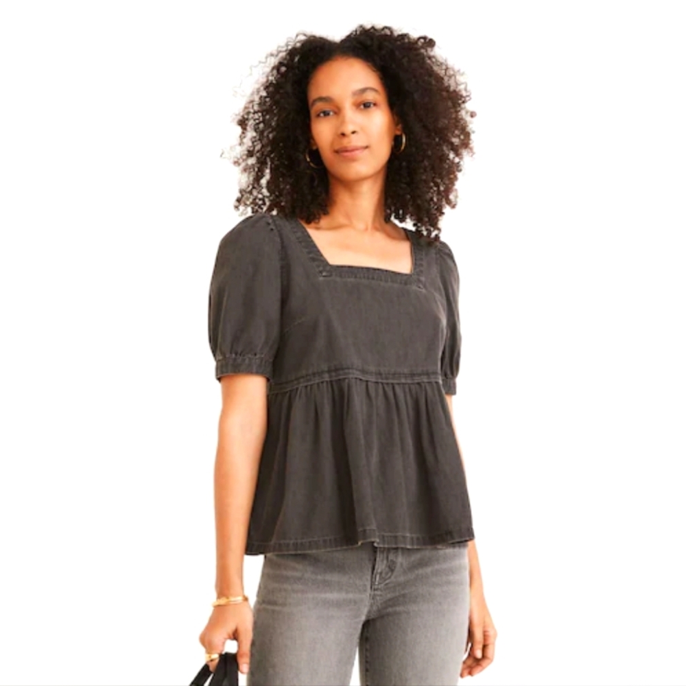 Madewell Black Denim top